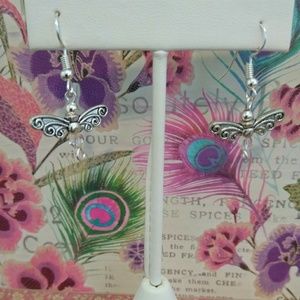 Silver Butterfly pierced earrings